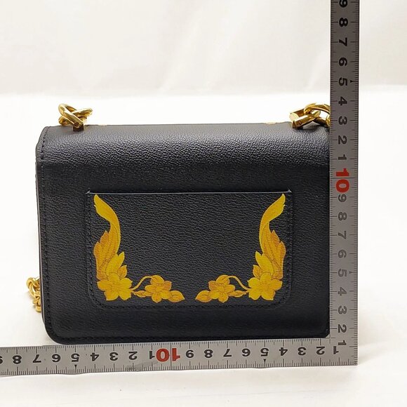 Authentic VERSACE Shoulder Bag Black Leather mn780-121325 - Picture 2 of 16